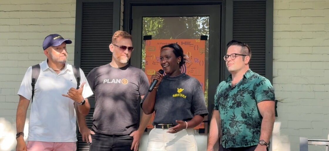 The team building Zuka with activists at the AI Hack for Freedom