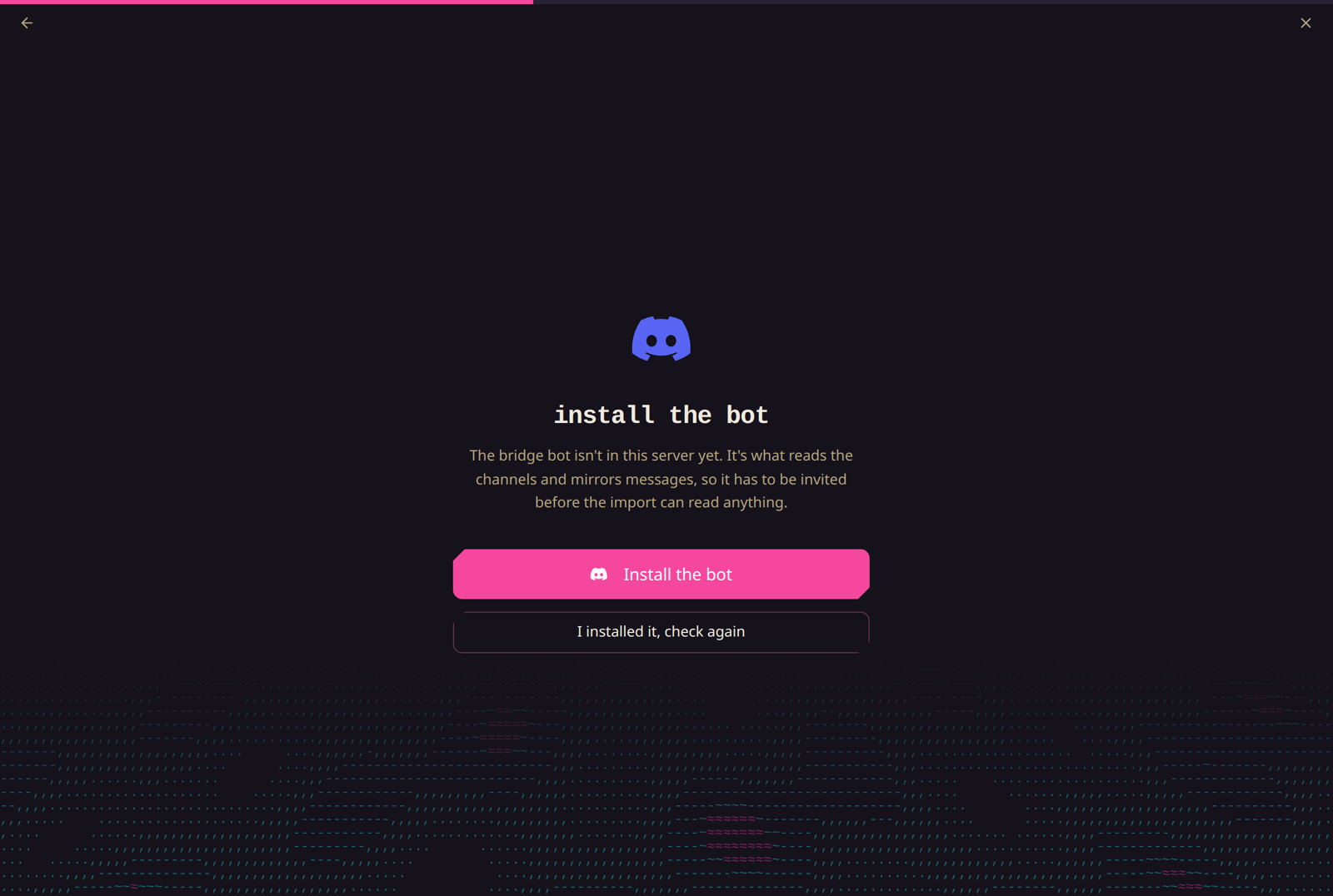 Install the bridge bot step during Discord server migration to Armada