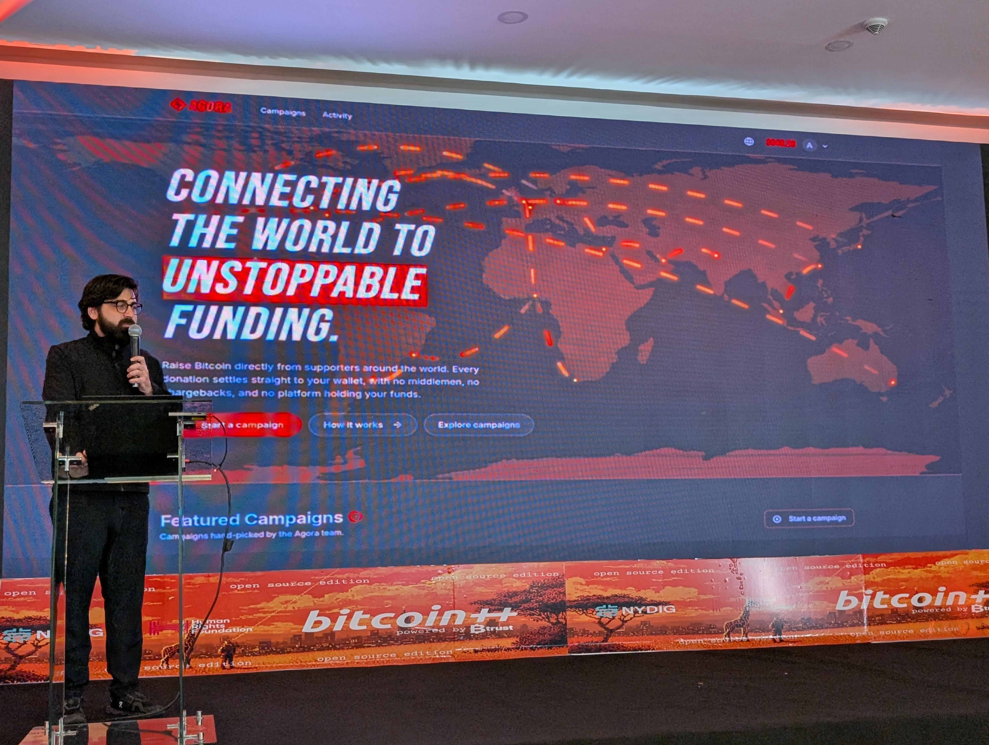 Alex Gleason presents Agora at BTC++ Nairobi, June 2026