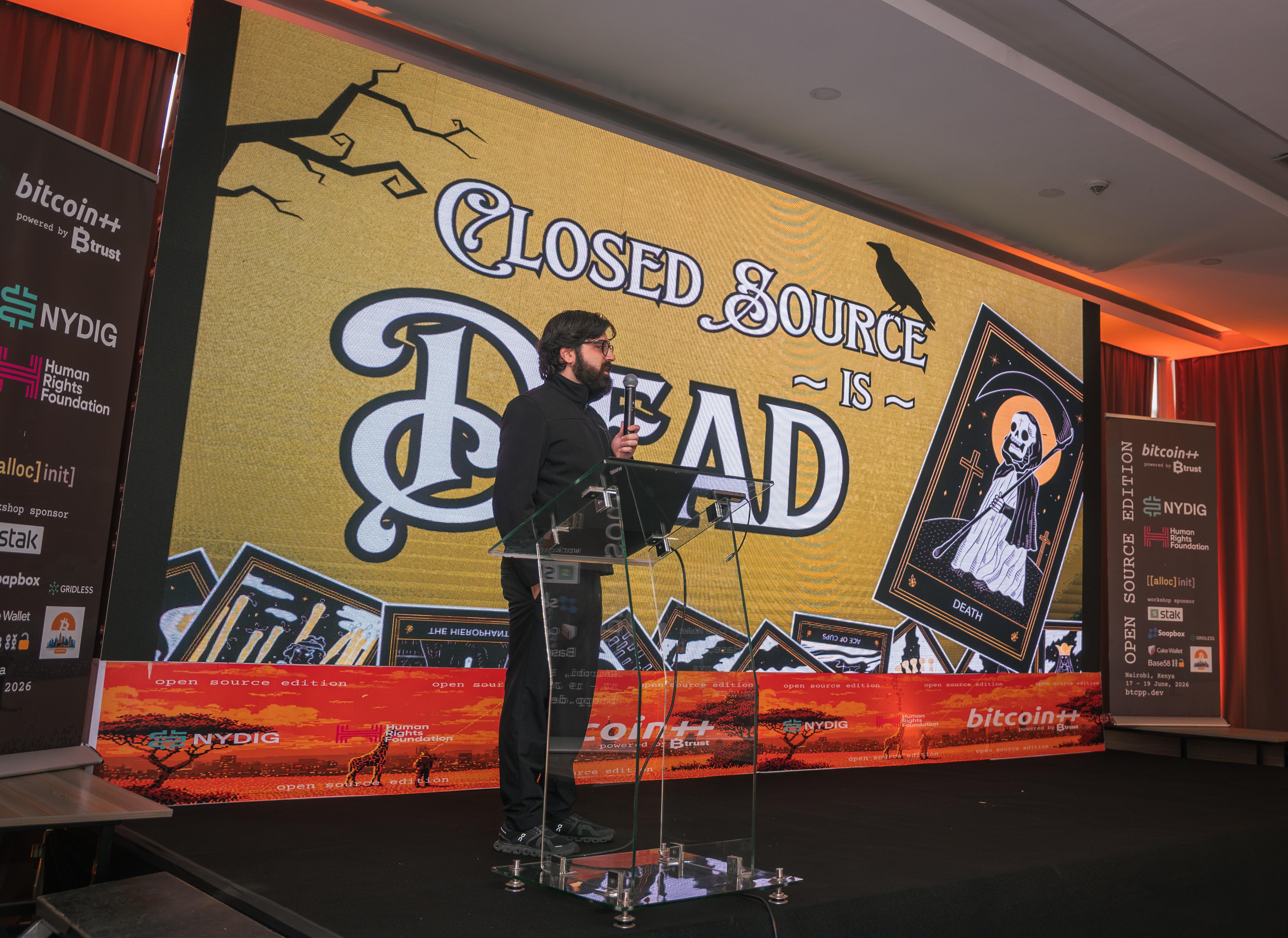 Alex Gleason presents at BTC++ Nairobi, June 2026