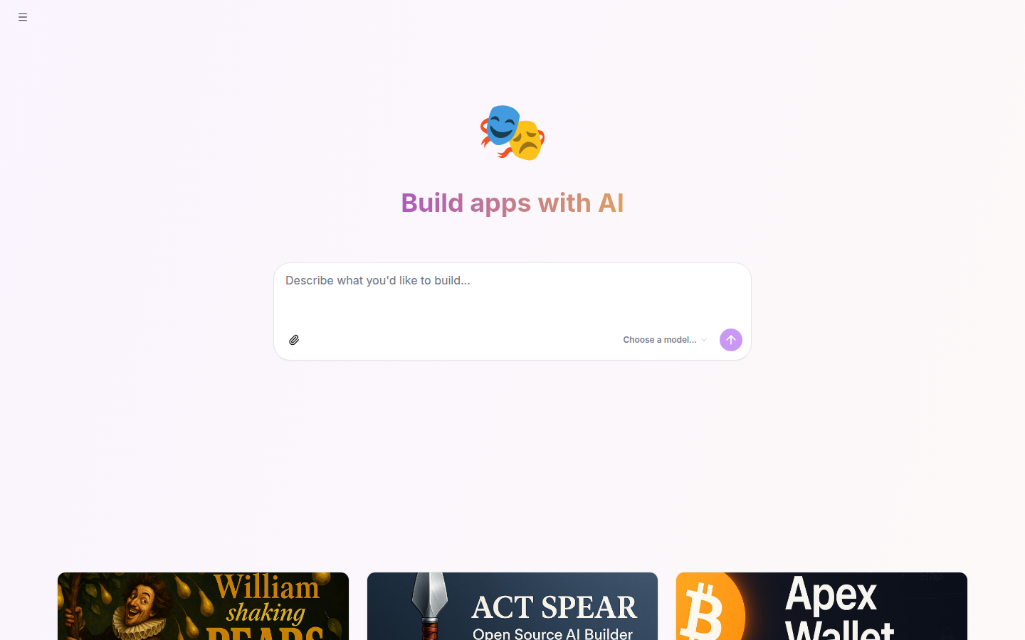 Shakespeare — AI app builder